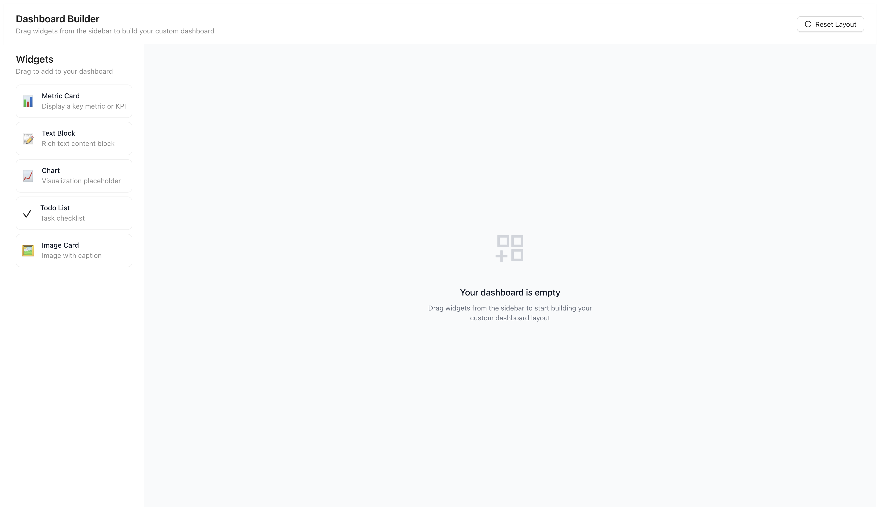 Dashboard Layout Builder